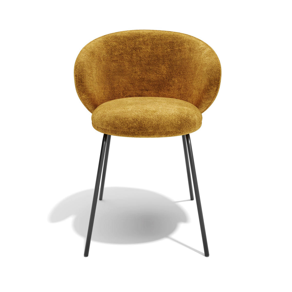 ESSZIMMERSTUHL Texturierter Samt Senf 53.5cm - Dunkelgelb, Textil (53.5/75/54cm) - Sia Home