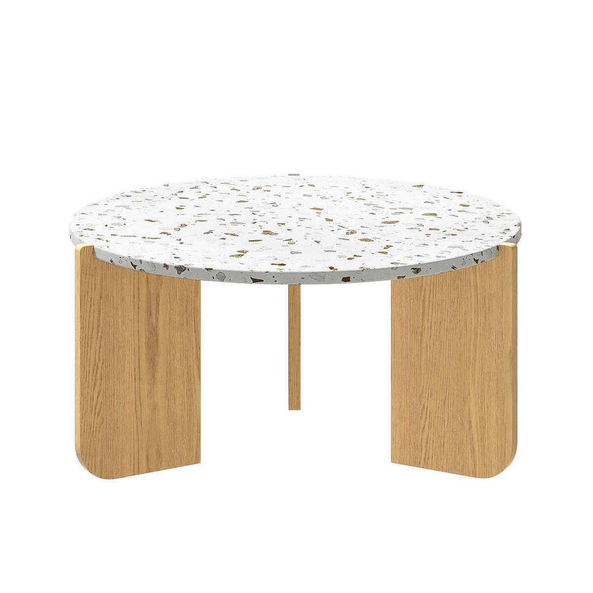 SET KONFERENČNÍCH STOLŮ v přírodní barvě se sestavitelným designem do obýváku a na balkon, 70×70×35 cm - přírodní, kompozitní dřevo (70/70/35cm) - STILVORA