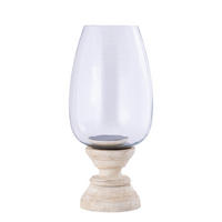 WINDLICHT Qez Beige 20/20/44cm - Beige, Holz (20/44/20cm) - PTMD Collection