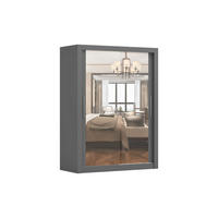 SCHIEBETÜRENSCHRANK - Milko 180 Grau - Grau, Holzwerkstoff/Metall (180/215/64cm) - Möblo