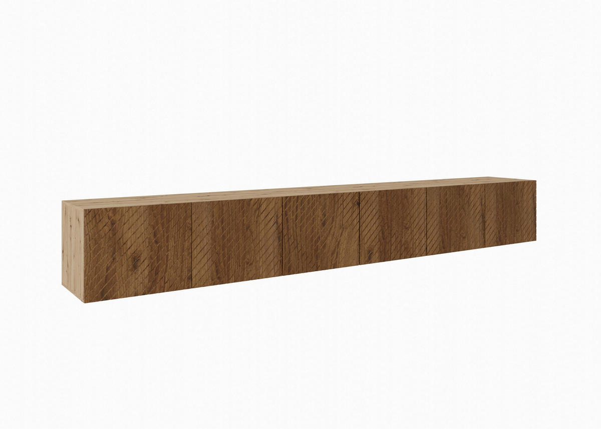 LOWBOARD CAVA 300/41/40 cm, Hängender TV-Schrank Eiche Artisan / Eichefarben - Eichefarben/Braun, Holzwerkstoff (300/41/40cm) - MASSENO