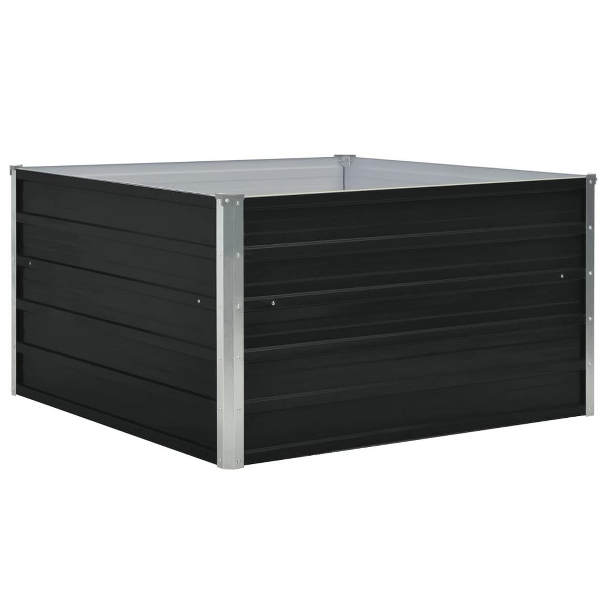 HOCHBEET 100/100/45 Cm Verzinkter Stahl Anthrazit - Anthrazit, Metall (100/45/100cm) - vidaXL