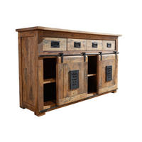 SIDEBOARD Mango 150x45x90 natur lackiert RAILWAY #120 - Naturfarben, Holz (150/90/45cm) - Massivmoebel24