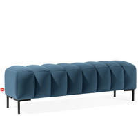 POLSTERBANK Bettbank PECCO, Metallbeinen - Blau/Goldfarben, Holz/Textil (60/50/50cm) - KONSIMO®