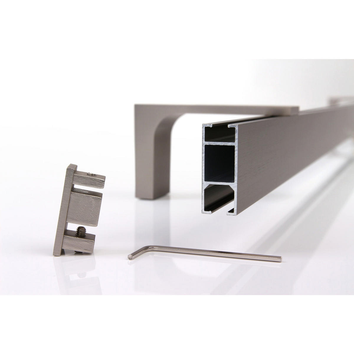 GARDINENSCHIENE Innenlauf auf Maß 1-lauf Loft Deckenmontage 480cm - Alufarben, Metall (480cm) - Deco-Raum