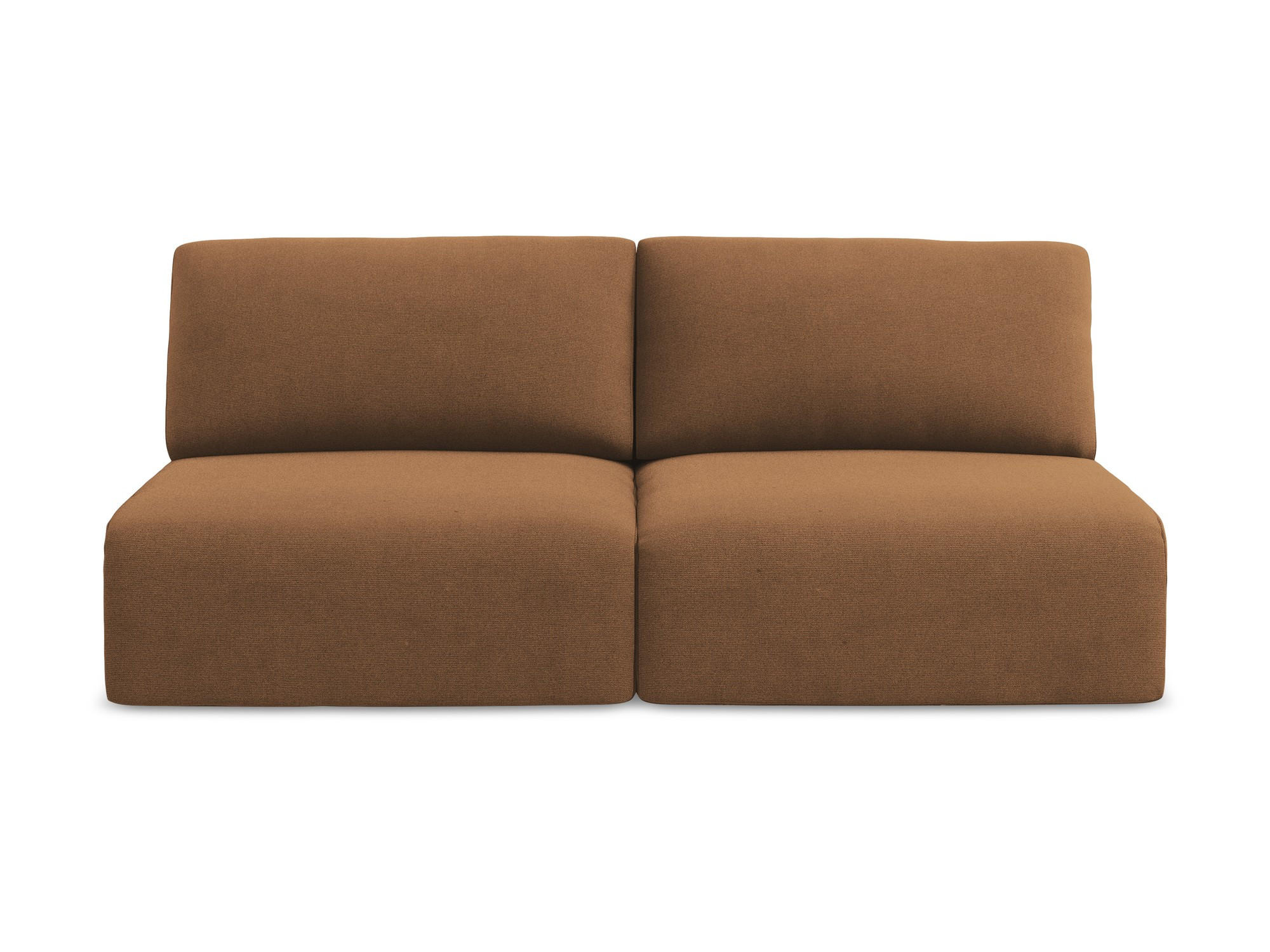 3-SITZER SOFA mit Schlaffunktion Strukturstoff Stoff Orange - Beige/Terra cotta, Kunststoff/Textil (216/79/102cm) - Makamii