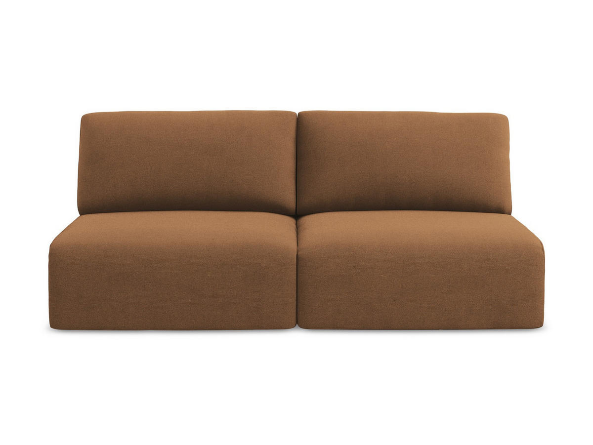 3-SITZER SOFA mit Schlaffunktion Strukturstoff Stoff Orange - Beige/Terra cotta, Kunststoff/Textil (216/79/102cm) - Makamii