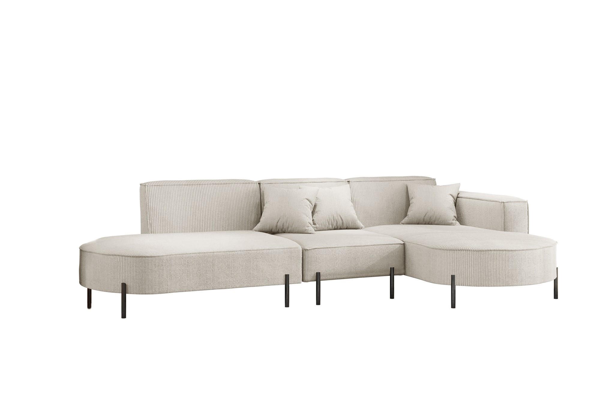 ECKSOFA Valencia - Beige, Holzwerkstoff/Textil (321/165cm) - Fun Möbel