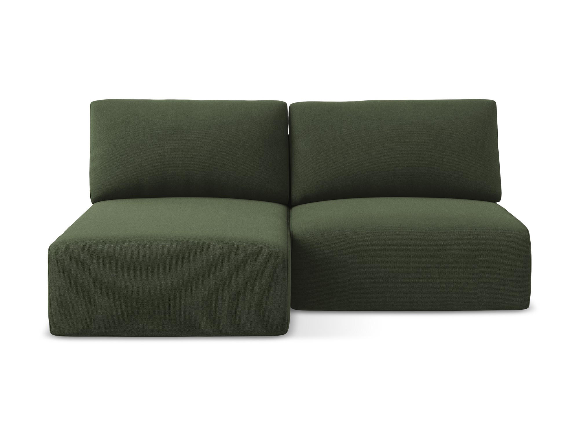 ECKSOFA mit Schlaffunktion links Strukturstoff Stoff Grün - Blau/Schwarz, Kunststoff/Textil (149/210cm) - Makamii