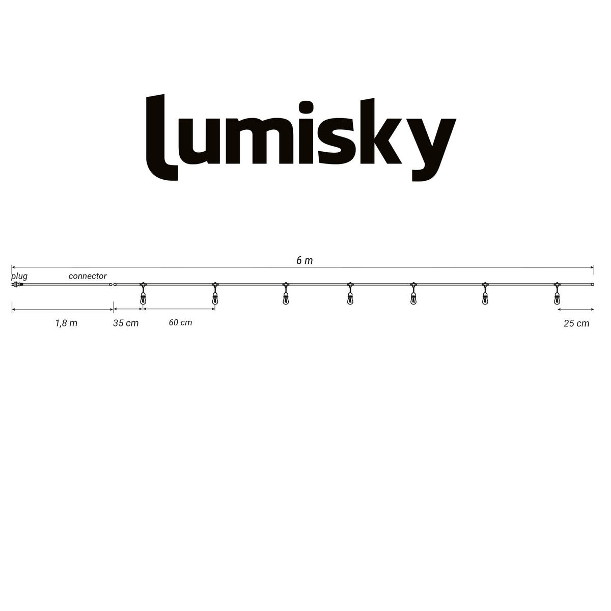 VERBINDBARE Girlande MOLLY 7xE27 6M - Beige, Naturmaterialien (600cm) - Lumisky