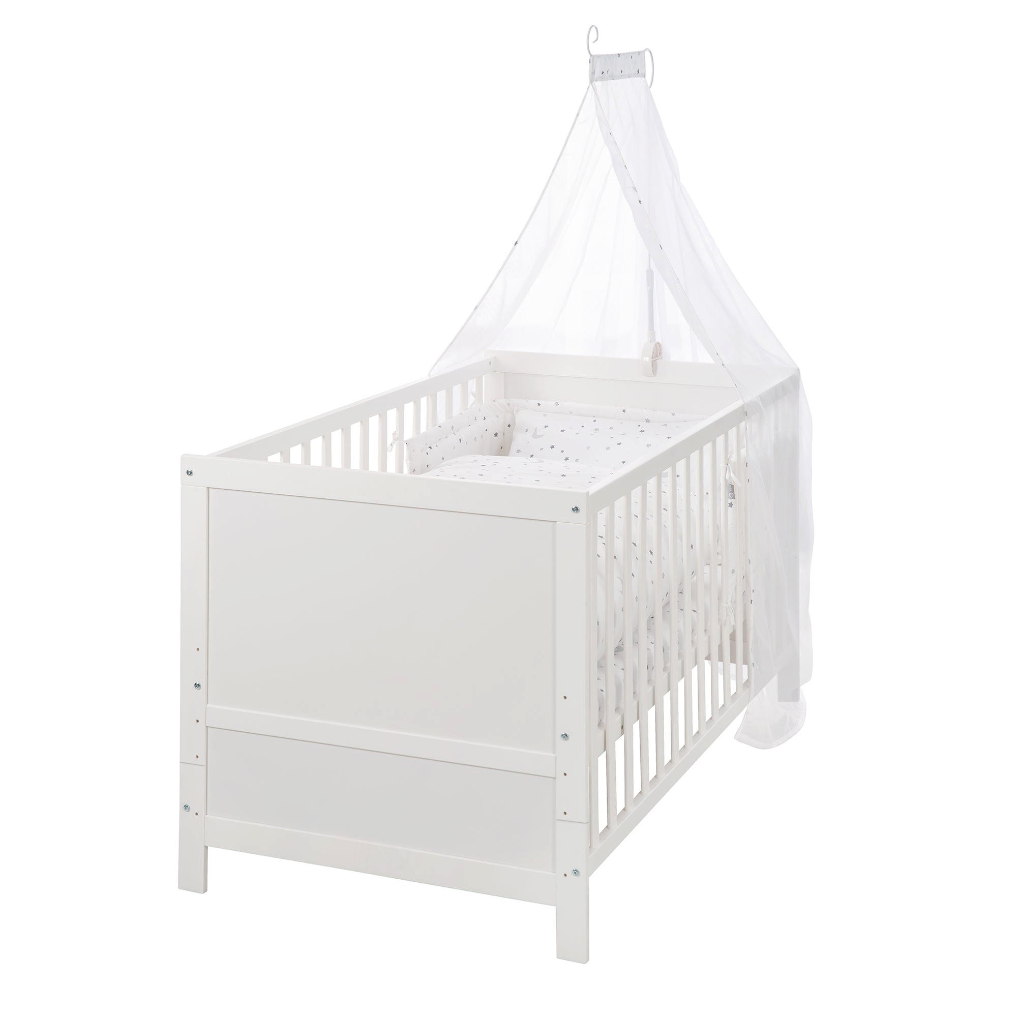 BABYBETT Sternenzauber 70 x 140 cm - Weiß, Holzwerkstoff (70/140cm) - Roba