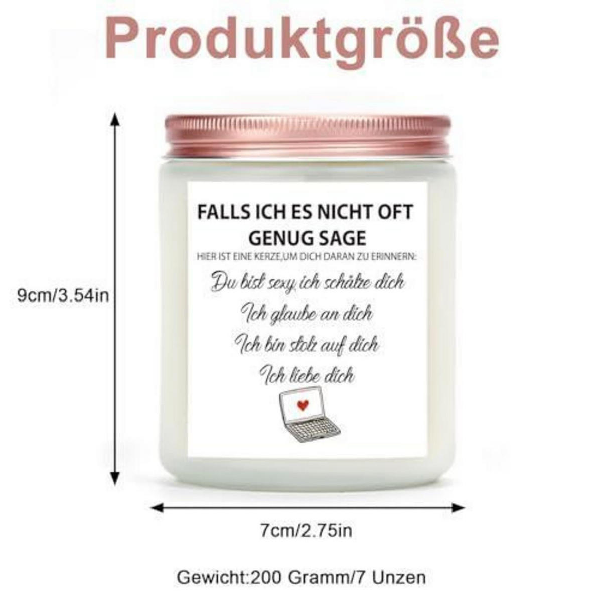 DUFTKERZE Lavendel 50 Stunden Brenndauer 200g - Weiß, Glas (10cm)