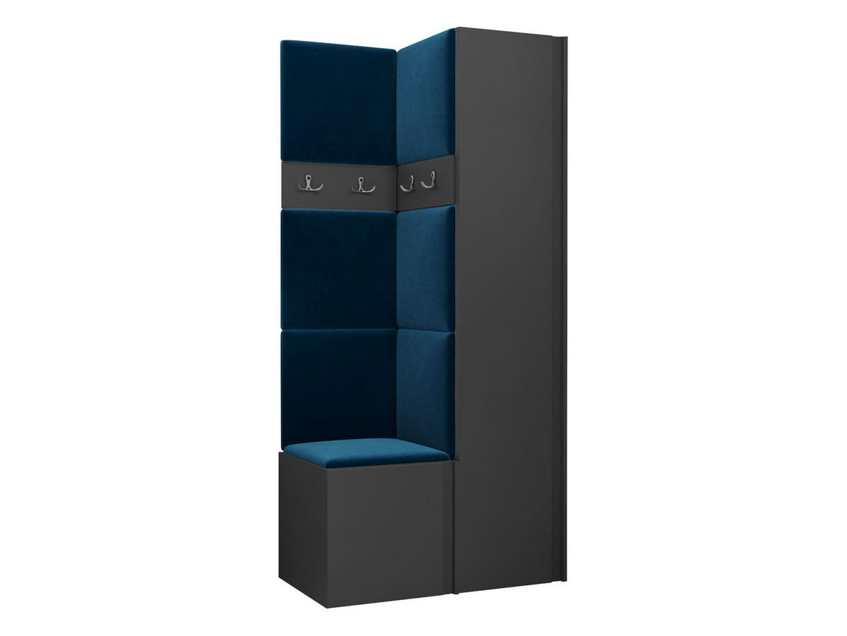 GARDEROBEN-SET Orion XXIV - Blau/Graphitfarben, Holzwerkstoff/Kunststoff (82/186/46cm) - MIRJAN24