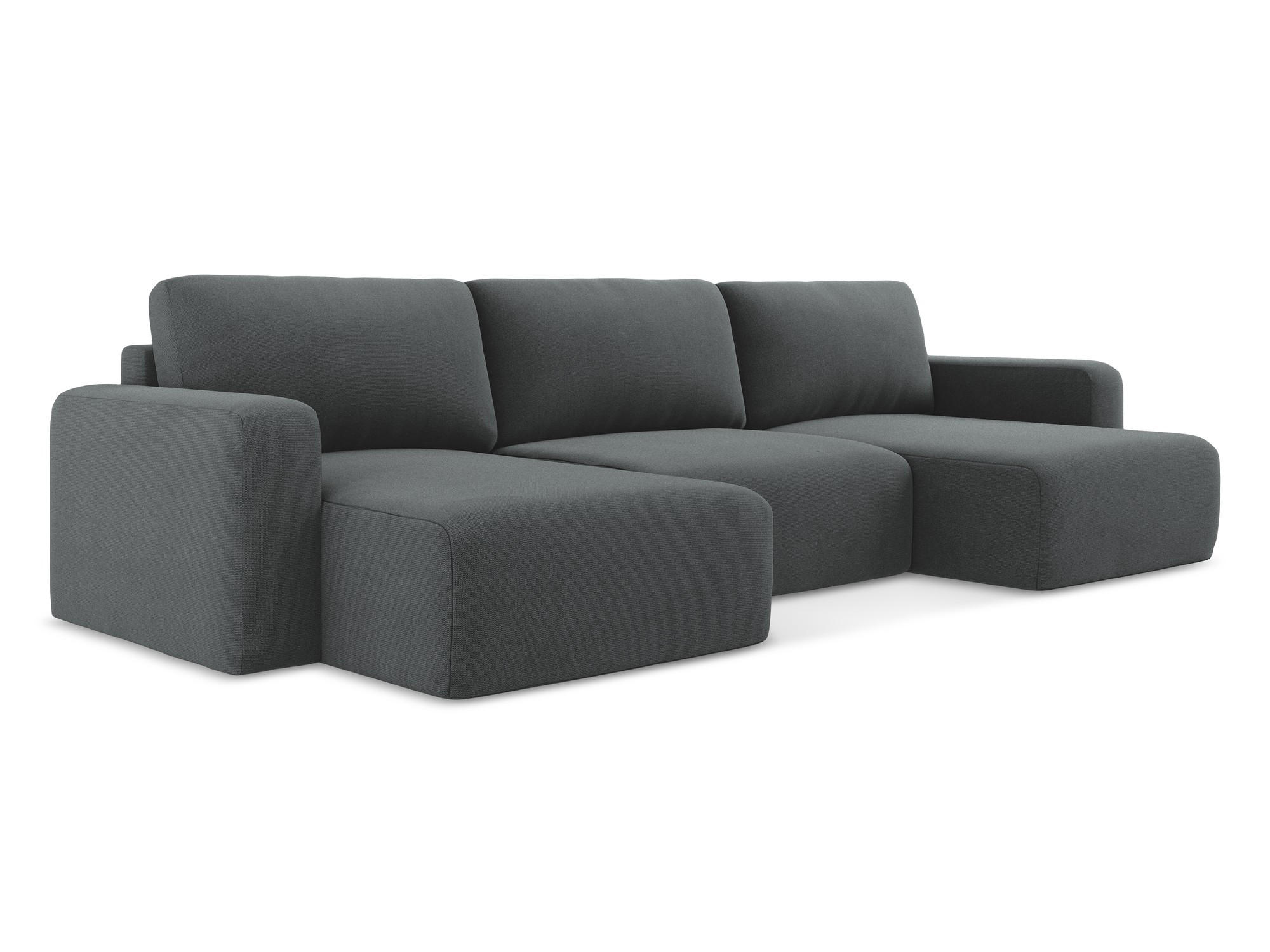 WOHNLANDSCHAFT Strukturstoff Stoff Grau - Beige/Schwarz, Kunststoff/Textil (332/79/149cm) - Makamii