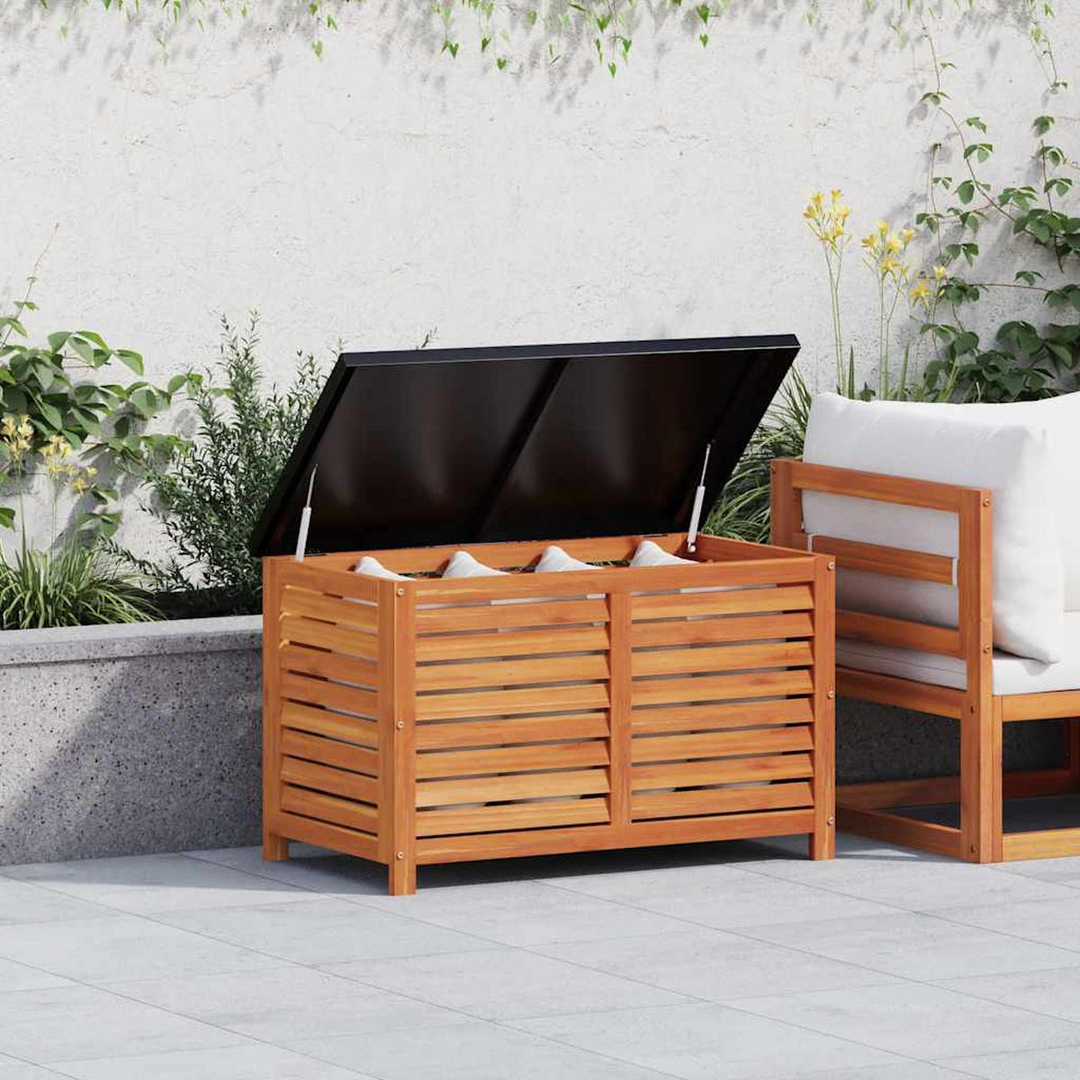 GARTENBOX 90/48/55 Cm Massivholz Eukalyptus - Braun, Holz (48/55/90cm) - vidaXL