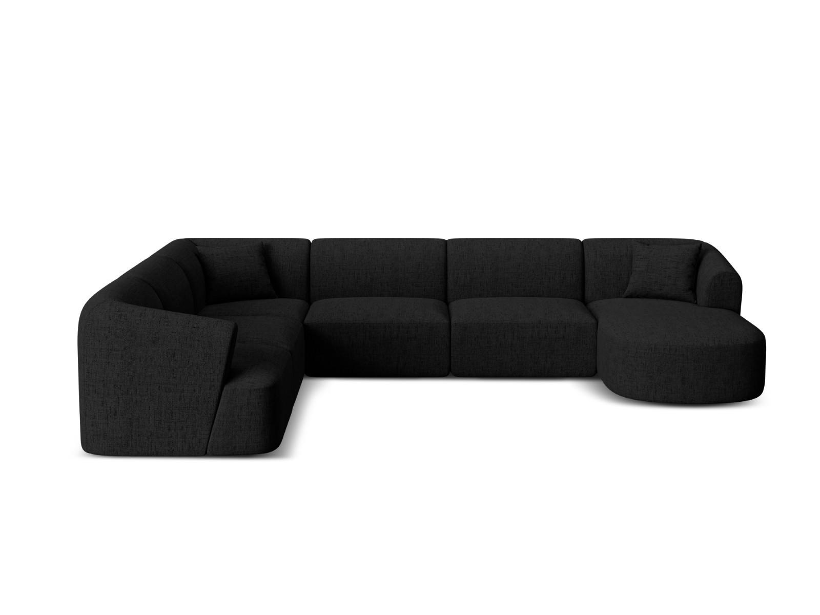 Cosmopolitan Design Modulares-Panoramasofa Schwarz 255x70x330 cm