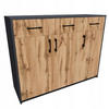 KOMMODE 3D3S Anthrazit-Wotan Eiche 110/35/85 cm Sideboard - Anthrazit/Eiche Wotan, Holzwerkstoff (110/85/35cm) - Matkam Möbel