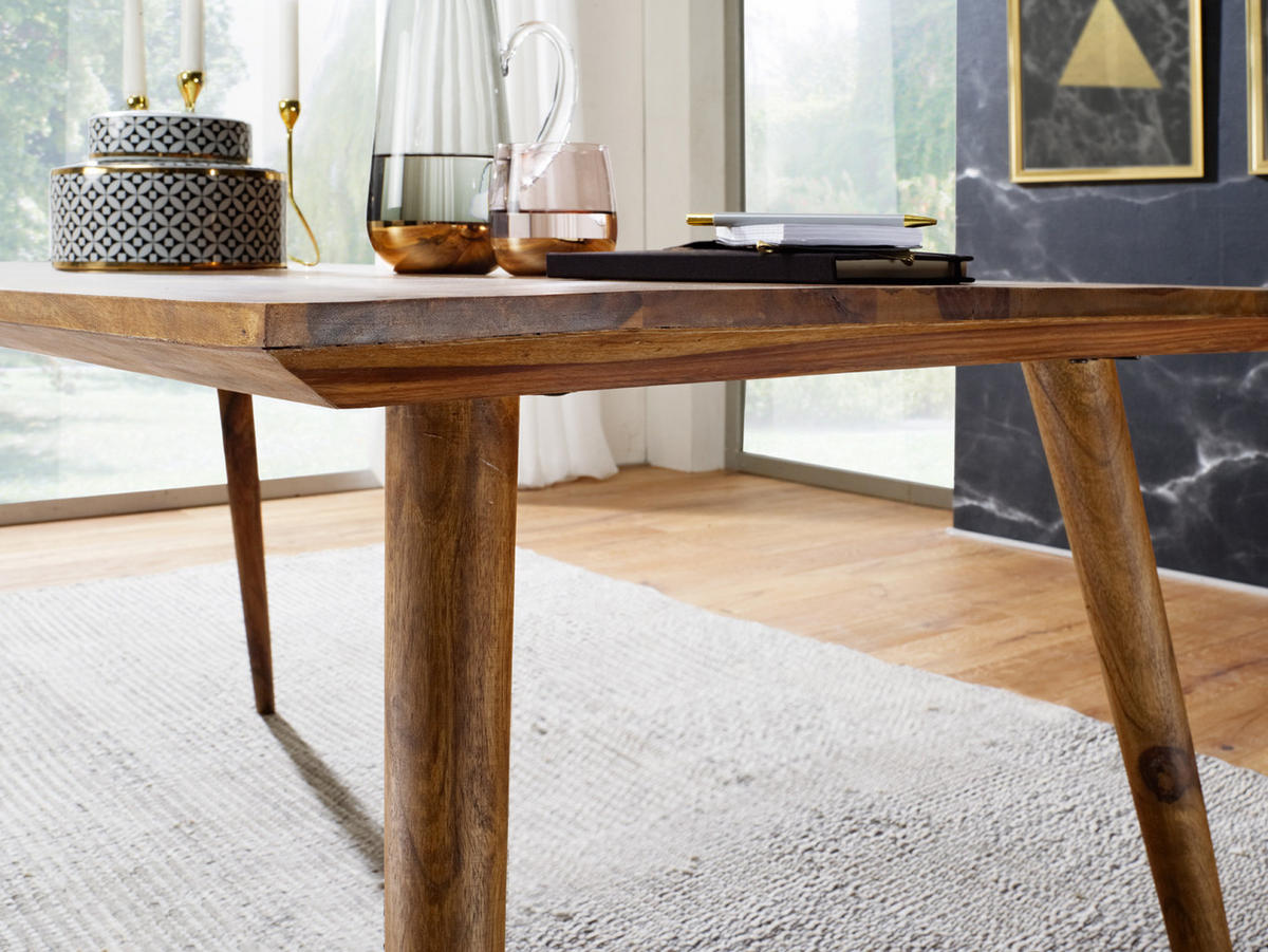 ESSTISCH Massivholz Braun Landhausstil Handgefertigt, Braun 120x60x76 cm - Braun, Holz (60/120/76cm) - KADIMA DESIGN