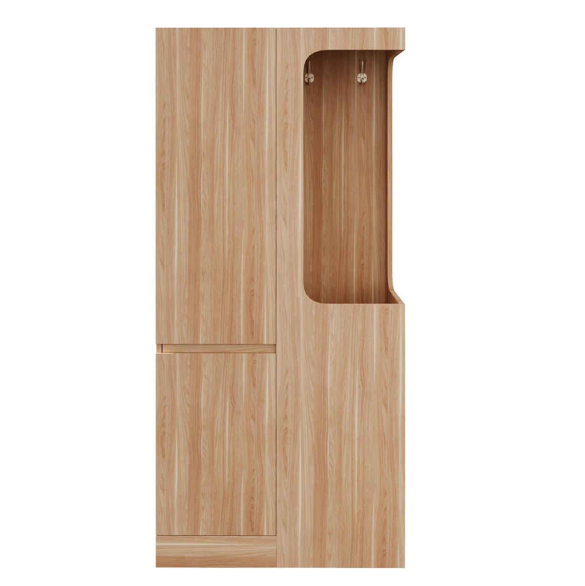 KLEIDERSCHRANK 70/40/170 cm in Weiß/Holz mit 4 Schubladen und offenem Hängebereich - Naturfarben, Holz (70/170/40cm) - BEAOK
