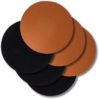 COOKINGLIFE Untersetzer - Veganes Leder - Schwarz / Cognac - doppelseitig - ø 10 cm - 6 Stück - Schwarz/Braun, Kunststoff (2/10cm) - Cookinglife