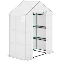 GEWÄCHSHAUS, 143L x 74B x 190H cm - Weiß, Kunststoff/Metall (74/190/143cm) - Outsunny