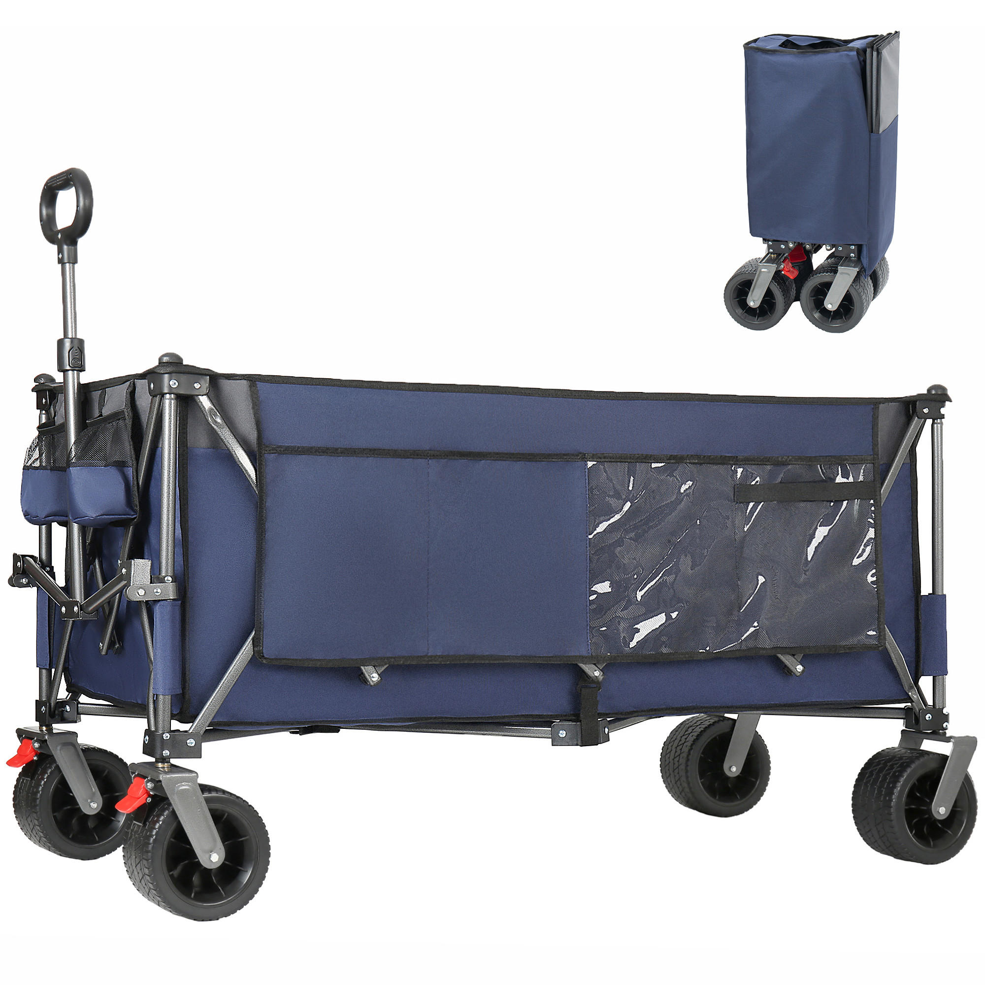 TRANSPORTWAGEN, extra groß faltbar, 300L, 250kg, Vier-Wege-Montage, blau - Grau, Metall (26.5/73/41.5cm) - Vallsero