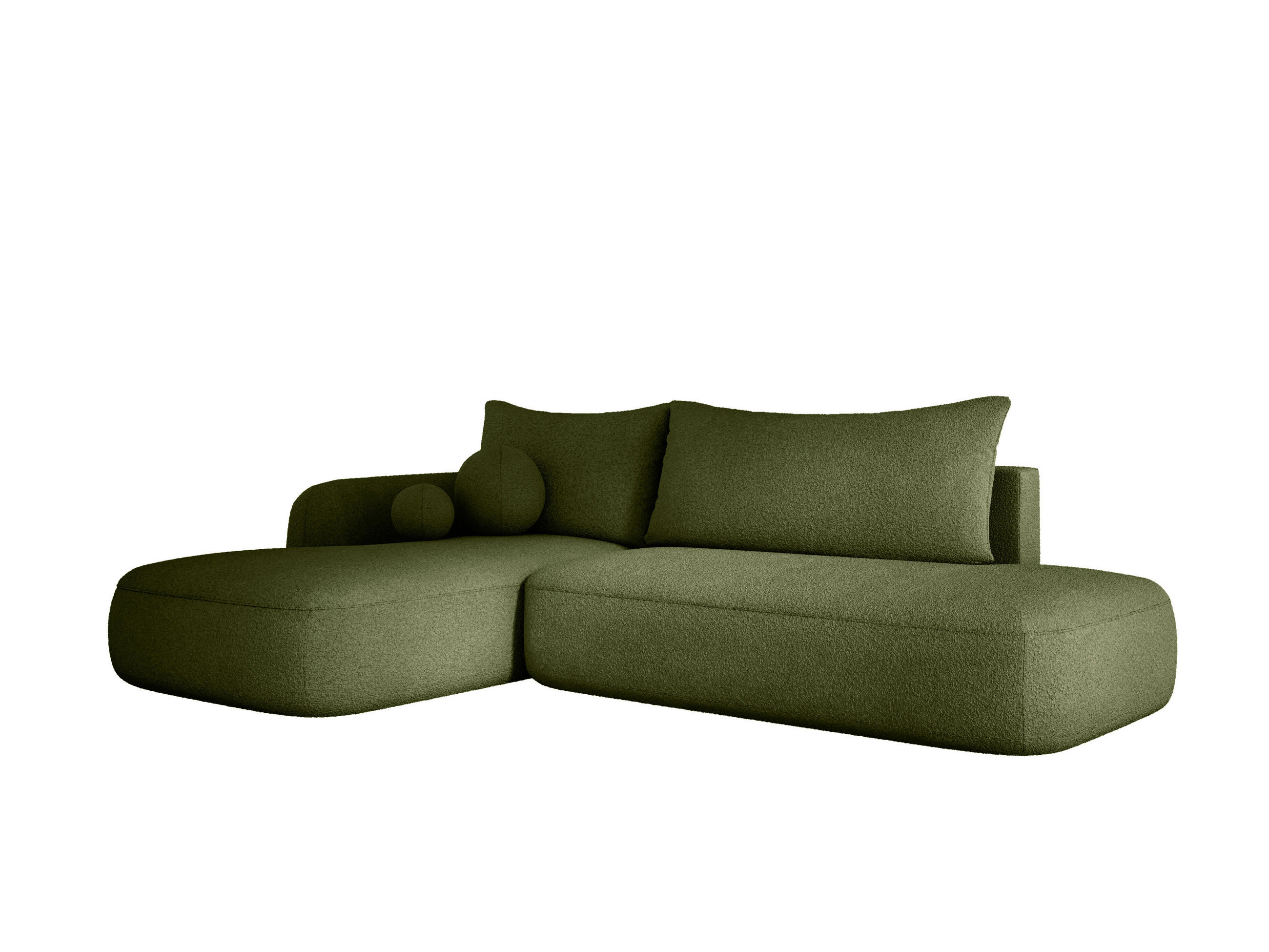 ECKSOFA BABU Mit Bettfunktion – Moderne Polsterecke Für Wohnzimmer Funktionales Schlafsofa Im Stoff NOW OR NEVER, 300x105x60cm, Linke, ORANGE - Orange, Holz/Textil (190/300cm) - DomoHome