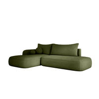 ECKSOFA BABU Mit Bettfunktion – Moderne Polsterecke Für Wohnzimmer Funktionales Schlafsofa Im Stoff NOW OR NEVER, 300x105x60cm, Linke, ORANGE - Orange, Holz/Textil (190/300cm) - DomoHome