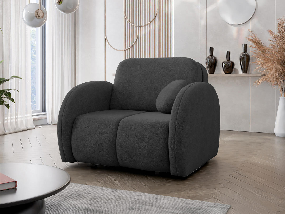 SCHLAFSOFA Viva Comfy I - Schwarz, Holz/Textil (102/85/103cm) - MIRJAN24