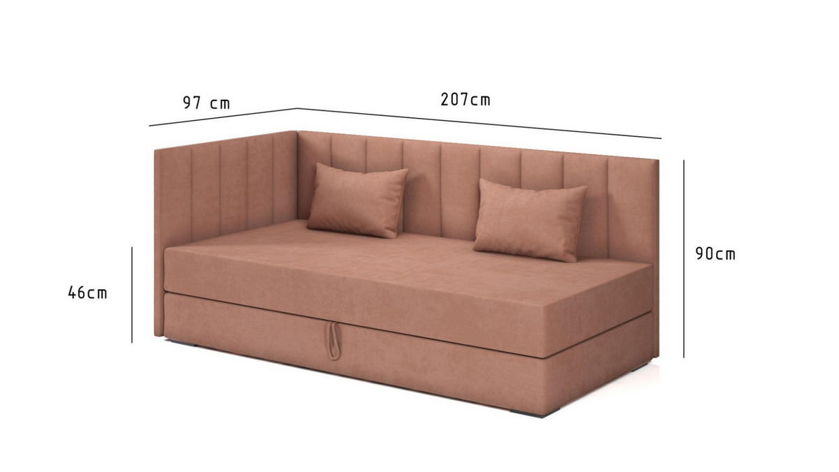 SOFA Thelma In Opera - Grau, Holzwerkstoff/Textil (207/90/97cm) - Fun Möbel