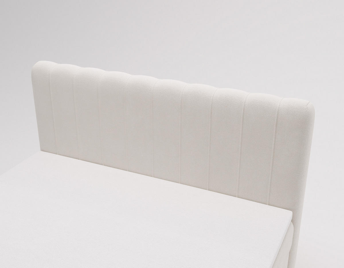 BOXBETT OSLO mit Bettkasten Stoff Komodo Beige 160x200 cm - Beige, Holz (160/200cm) - Kaiser Möbel