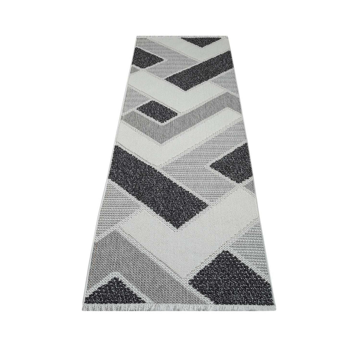 KURZFLOR-TEPPICH Lindo 8877 Grau 80x300 cm - Grau, Textil (80/300cm) - carpet city