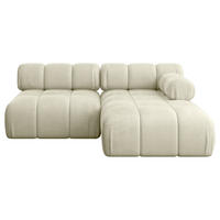 ECKSOFA modulares Sofa Razon-L1 - 190x160x70 cm Beige Velours - Beige, Holzwerkstoff/Textil (190/160cm) - ALTDECOR