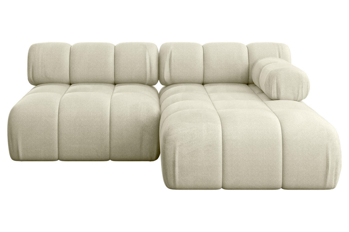 ECKSOFA modulares Sofa Razon-L1 - 190x160x70 cm Beige Velours - Beige, Holzwerkstoff/Textil (190/160cm) - ALTDECOR