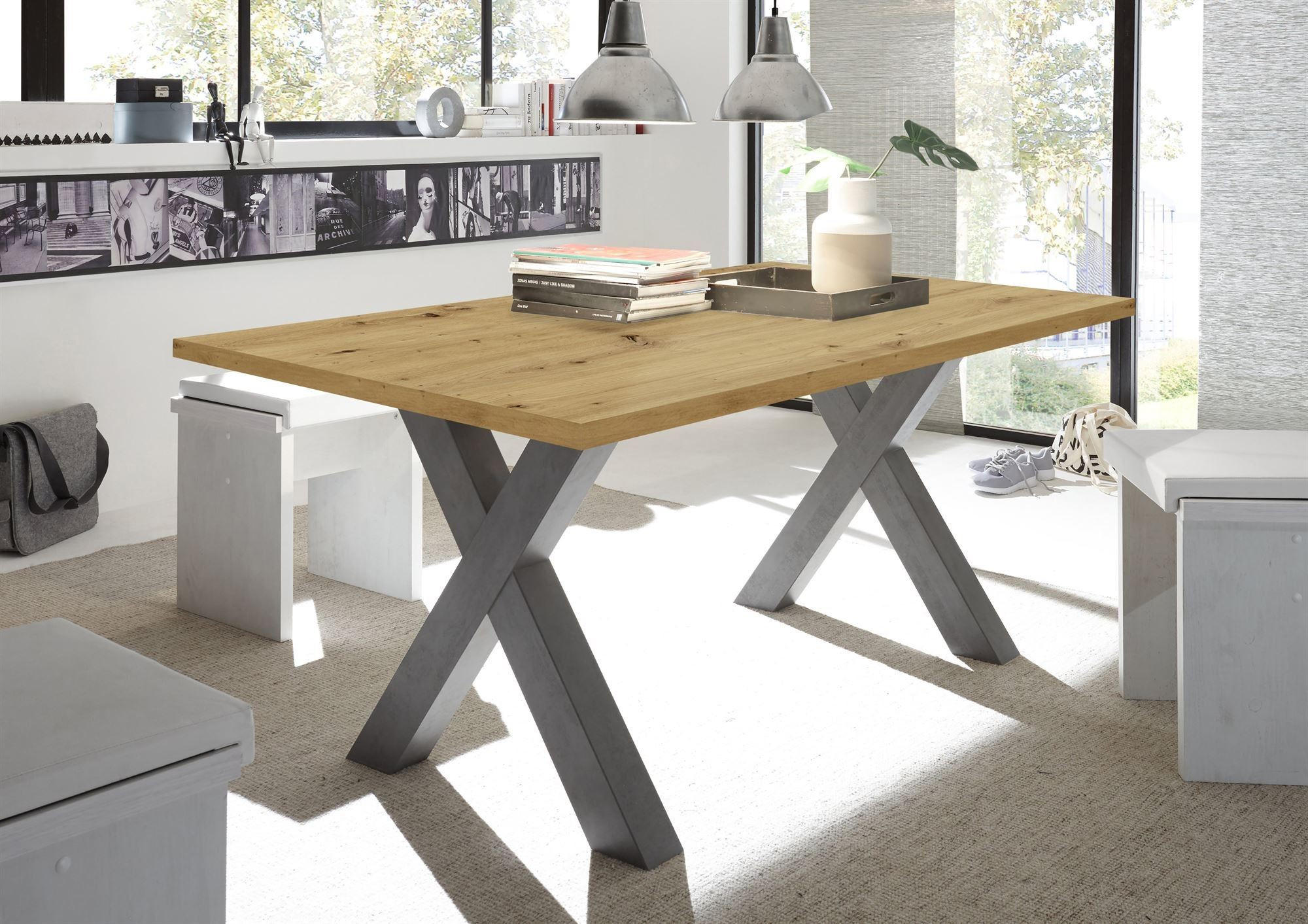 ESSZIMMERTISCH Eike 4 140 x 90 x 75 Esstisch Graphit/Asteiche - Naturfarben, Holz (140/90/75cm) - 58aufmkessel