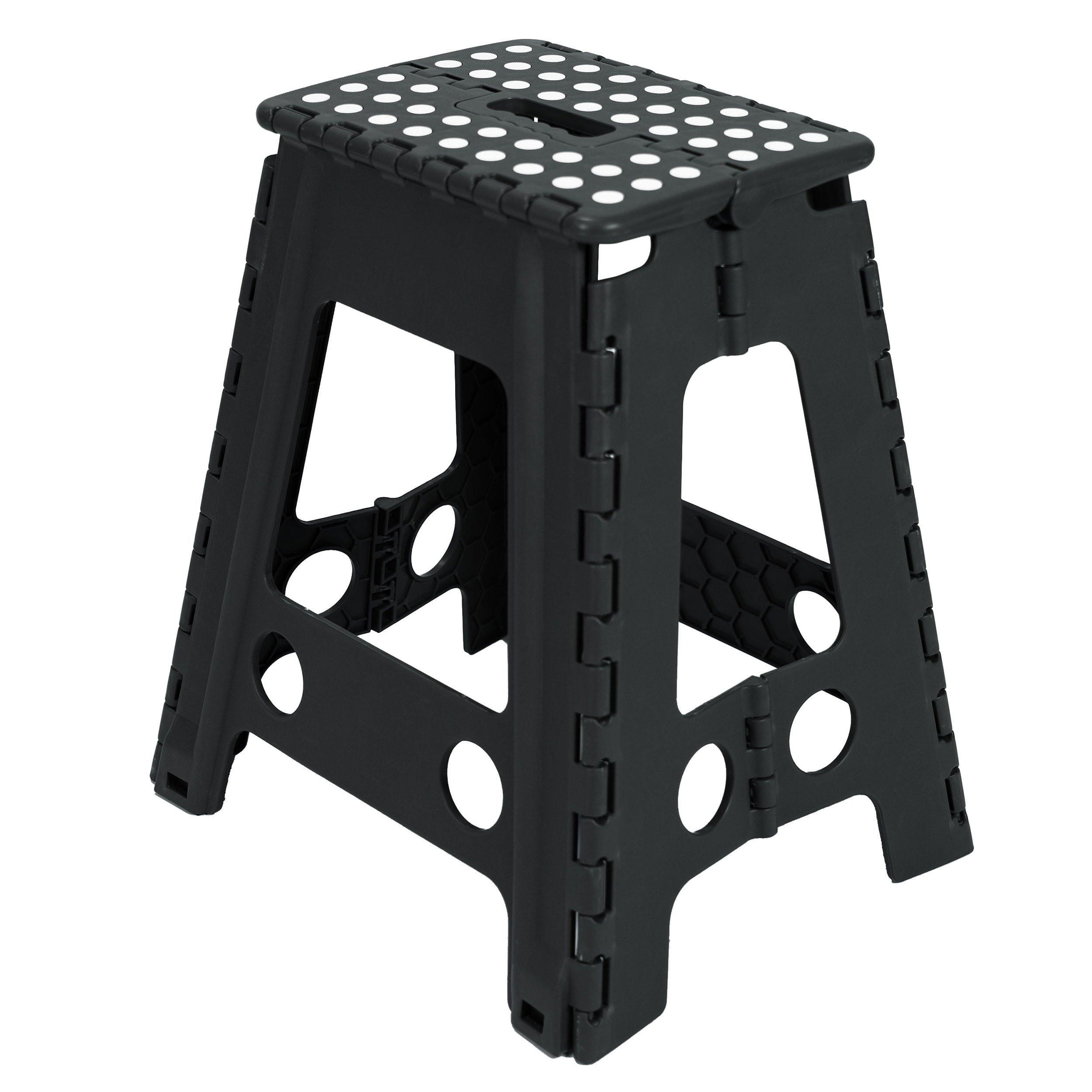 KLAPPHOCKER, 29x22x45 cm, 100% Kunststoff - Schwarz, Kunststoff (22/45/22cm) - Zollner