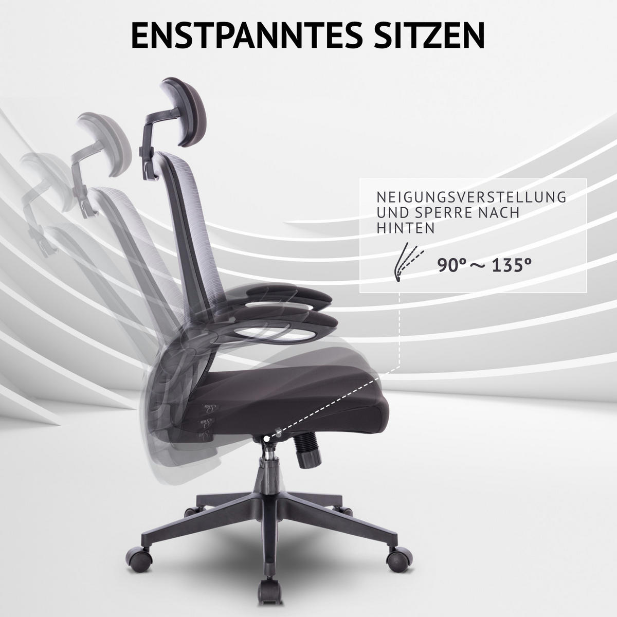 DREHSTUHL SAM Stoffbezug Schwarz - Schwarz, Textil (62/122/55cm) - SVITA