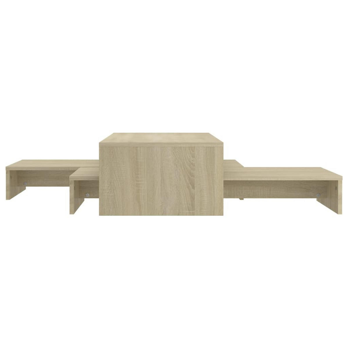 SATZTISCH-SET Sonoma-Eiche 100x100x26,5 cm Holzwerkstoff - Braun, Holzwerkstoff (100/100/26.5cm) - furnicato