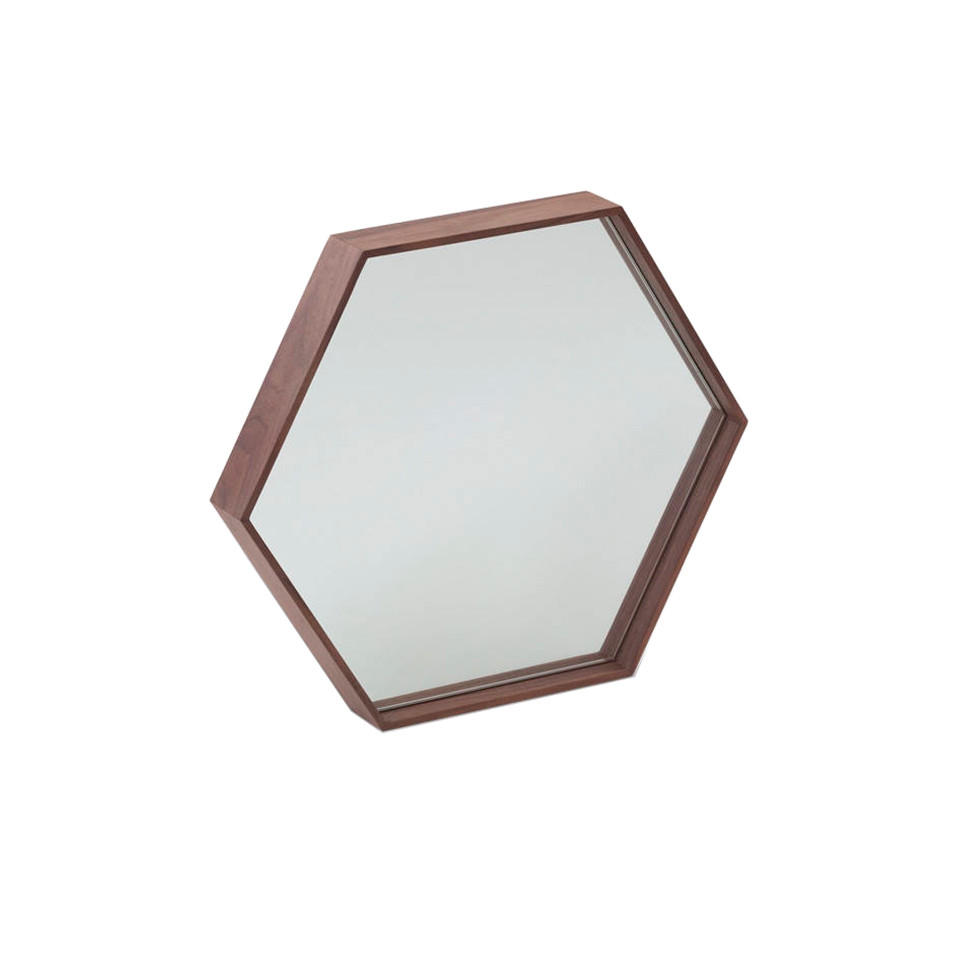 WANDSPIEGEL Walnuss 46/40/6 cm - Walnussfarben, Holz (46/6/40cm) - ANGEL CERDA