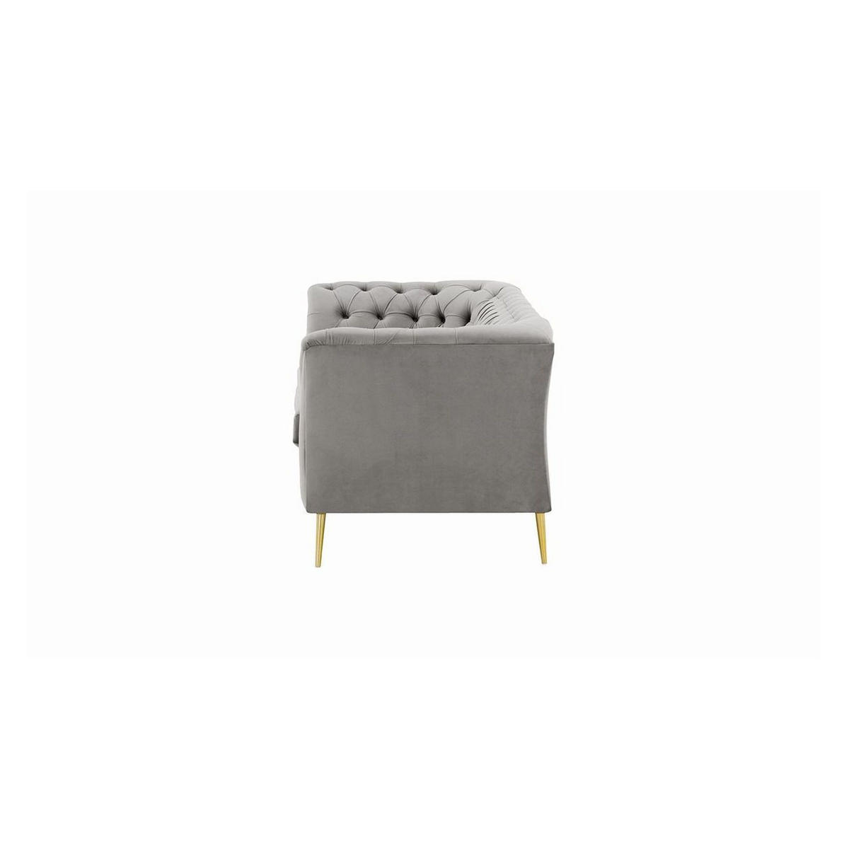 ZWEISITZER-SOFA Chesterfield Modern-Velluto 15 - Hellgrau, Holz/Textil (183/74/80cm)