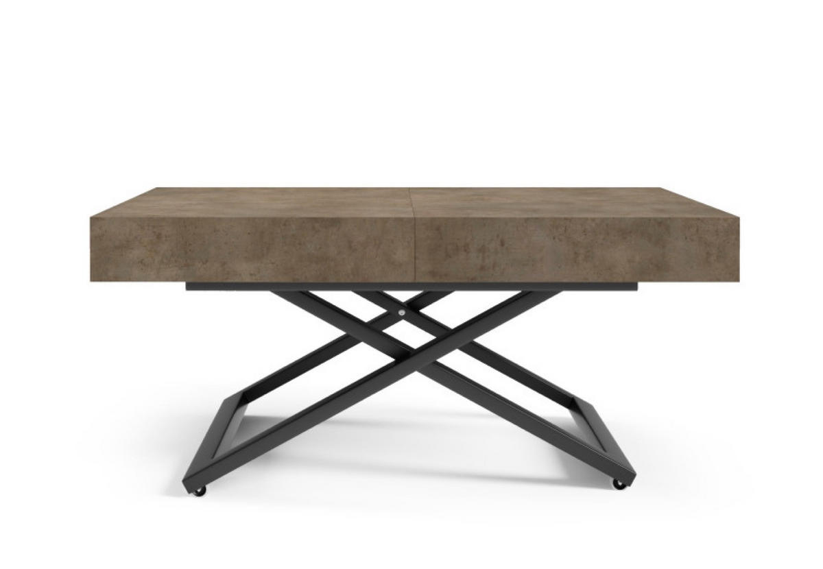 TISCH Dark Grey SIENNA Modern U-Förmige Beine Chicago Concrete - Braun/Grau, Holzwerkstoff (80/80/80cm) - Sepro Meble