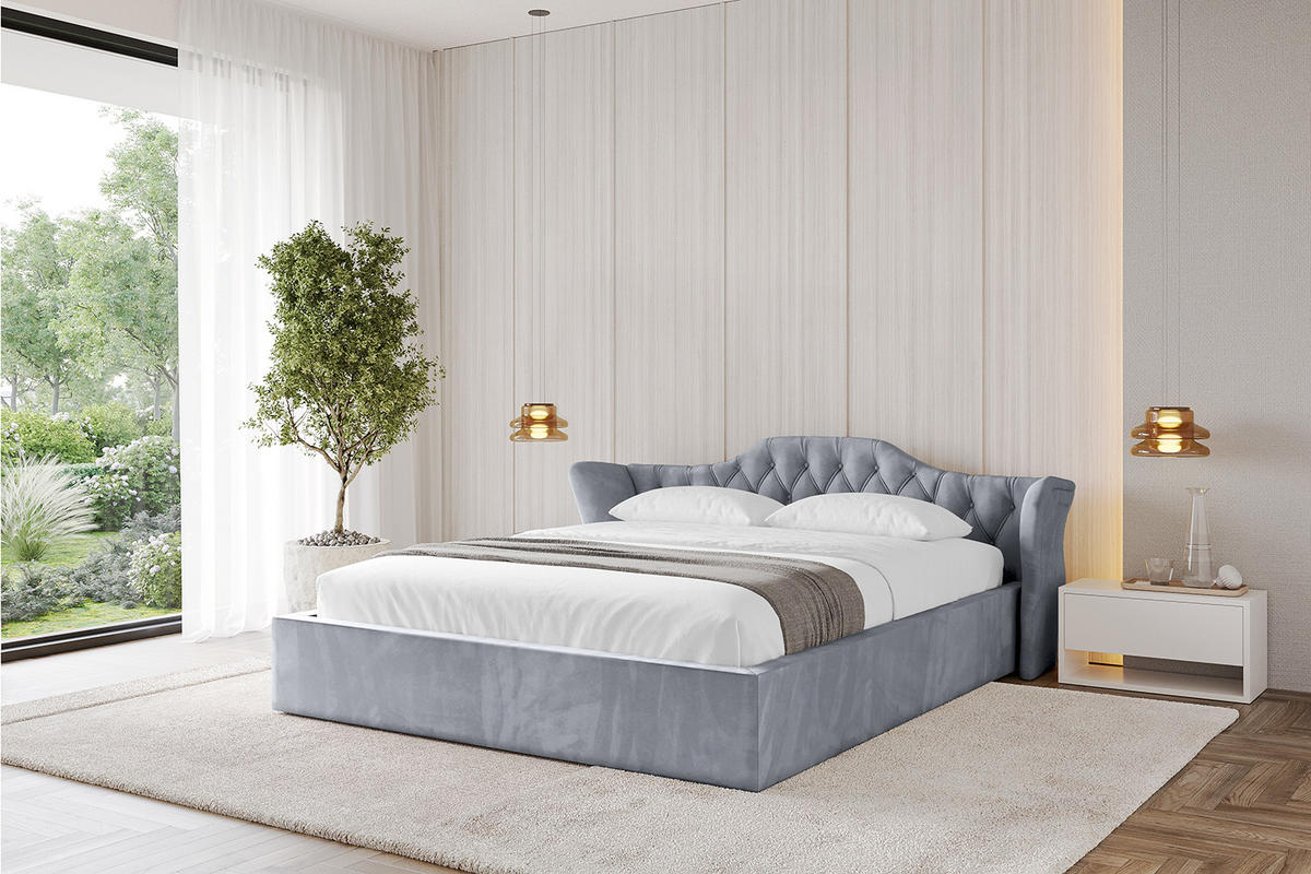 POLSTERBETT mit Bettkasten und Lattenrost, Boxbett ohne Matratze - ZORAN-V1 180x200 Grau - Grau, Holzwerkstoff/Textil (180/200cm) - ALTDECOR