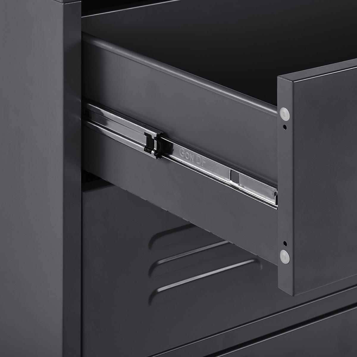 KOMMODE schwarz 4 Schubladen Enago - Schwarz, Metall (80/102/40cm) - Beliani