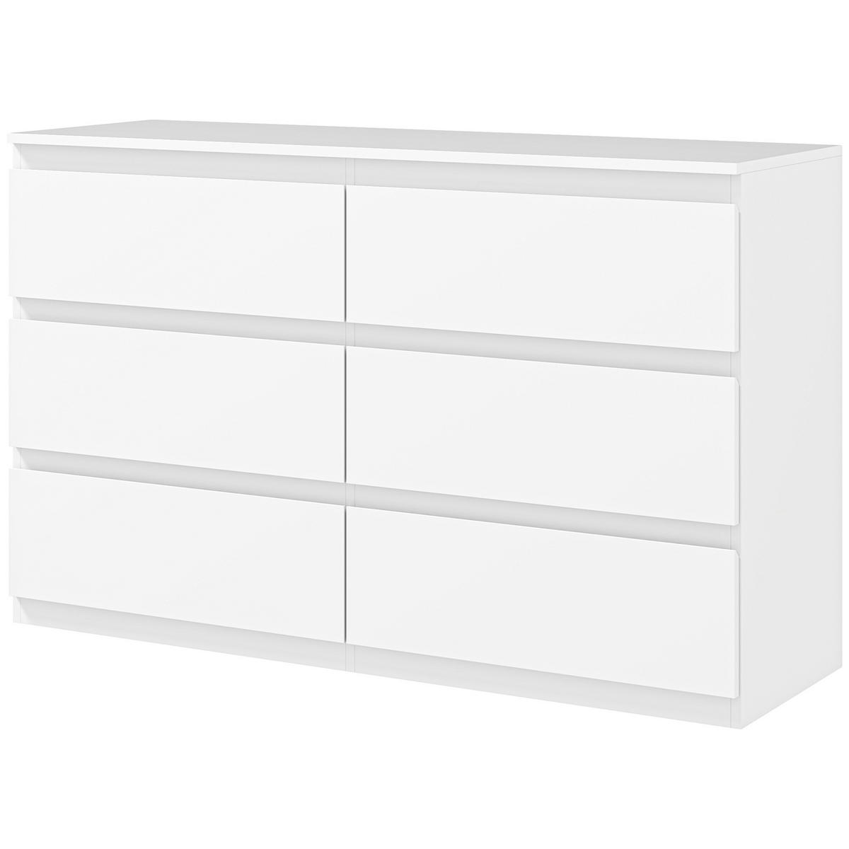 KOMMODE Weiß 120/39/75 cm - Weiß, Holzwerkstoff (120/75/39cm) - PANGIVO