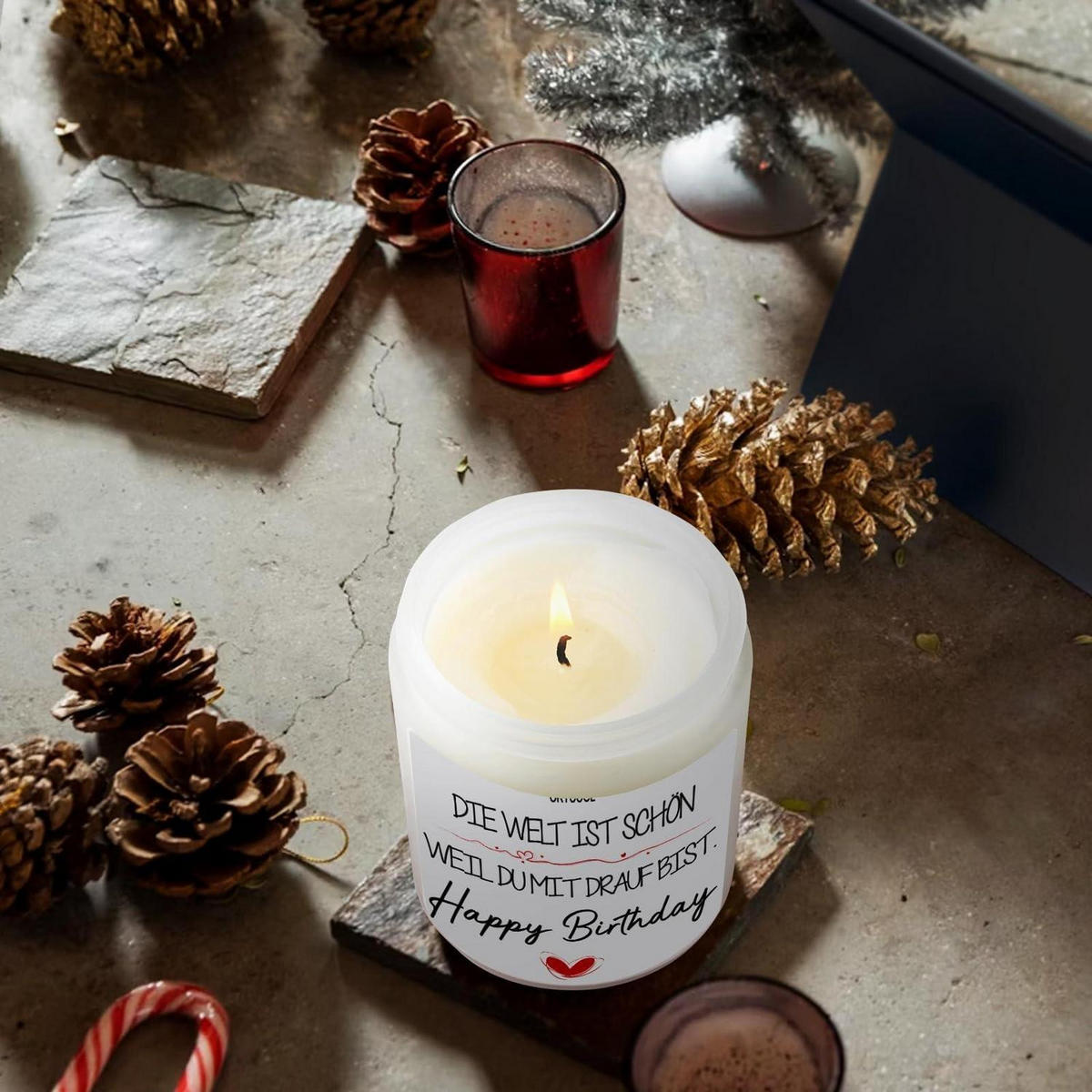 DUFTKERZE Lavendel 220g Sojawachs Geschenkbox - Flieder, Paraffin (11cm)