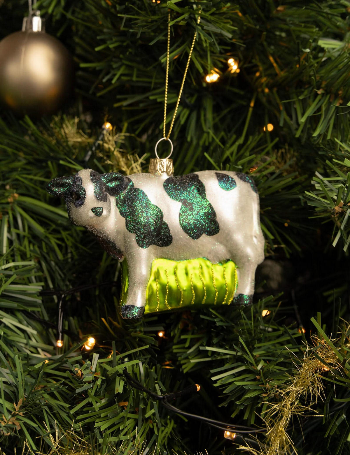 WEIHNACHTSKUGEL Kuh 12 cm - Multicolor, Glas (5/9/1cm)