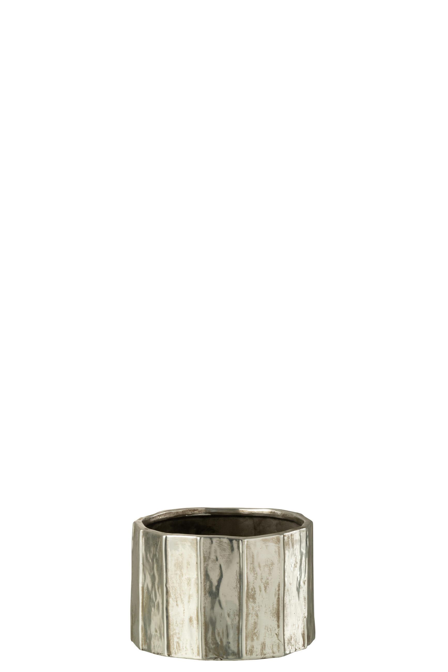 BLUMENTOPF ARY - Töpferei - Silber - S - Ø 18 cm - Silberfarben, Keramik (18/12cm) - J-Line
