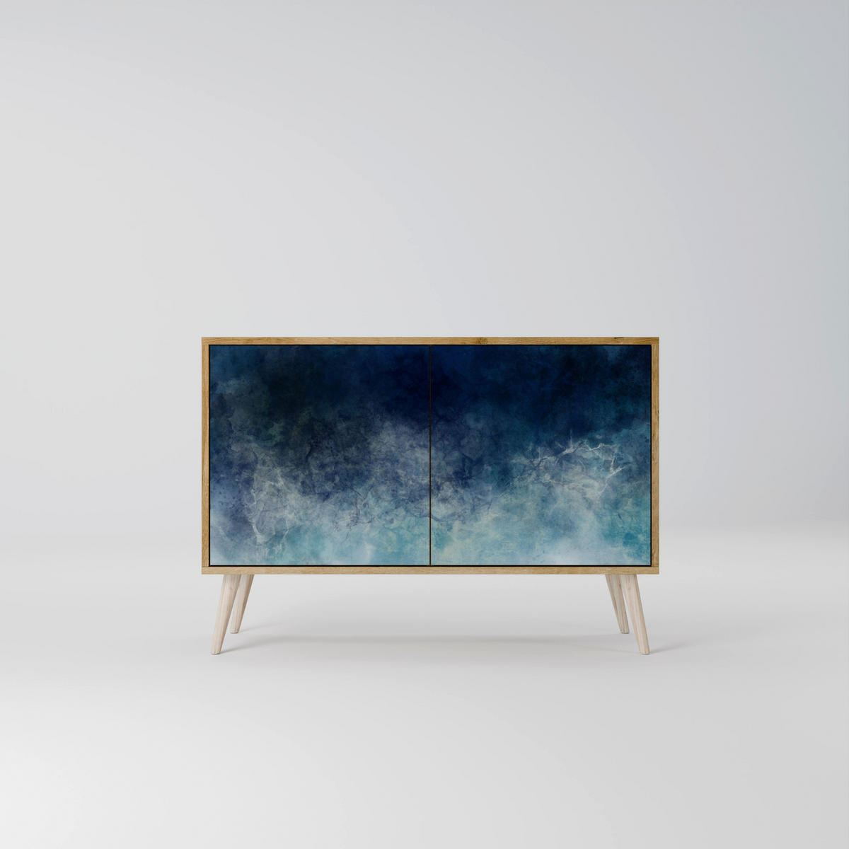 SIDEBOARD CELESTIAL FALL, Eicheneffekt, 111x42x77,5 cm, 2 Türen - Eichefarben/Buchefarben, Holzwerkstoff/Buchenholz (111/77.5/42cm) - SpaceRebels