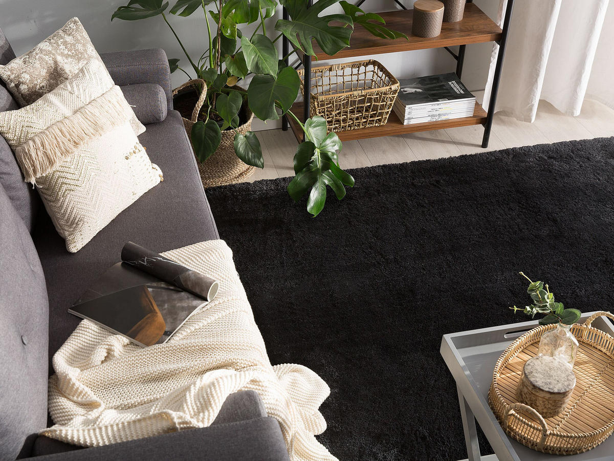 SHAGGY-TEPPICH Evren 230/160 cm - Schwarz, Kunststoff (160/230cm) - Beliani