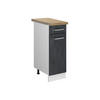 KÜCHENUNTERSCHRANK R-Line Schwarz Beton 30 cm AP Eiche - Schwarz/Weiß, Holzwerkstoff (30/81.6/60cm) - Vicco